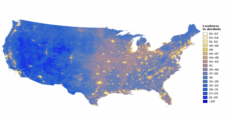 The Sound of Silence: A Noise Map of the U.S. - GIS Lounge