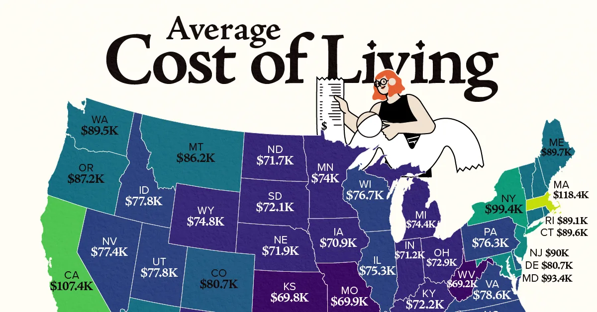 Mapped: The Cost of Living Across America